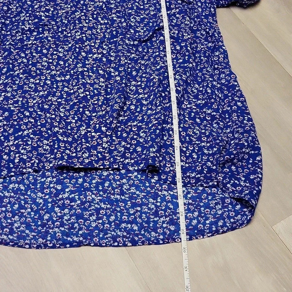 🛍Brilly Womens Button Down Blue Floral Blouse Size‎ Large - Picture 3 of 8